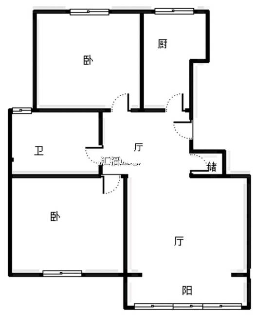 天地新城2室2厅1卫户型图