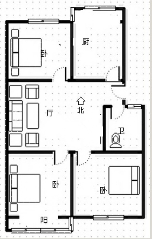 晨光小区3室1厅1卫户型图