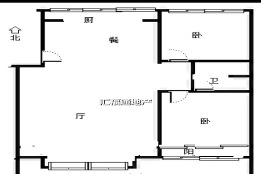 东林家园2室2厅1卫户型图
