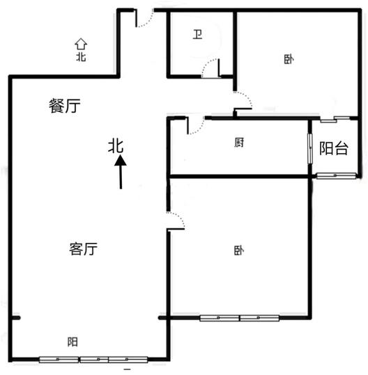 香港豪庭2室2厅1卫户型图