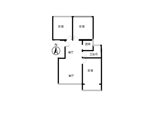 祥云里3室2厅1卫户型图