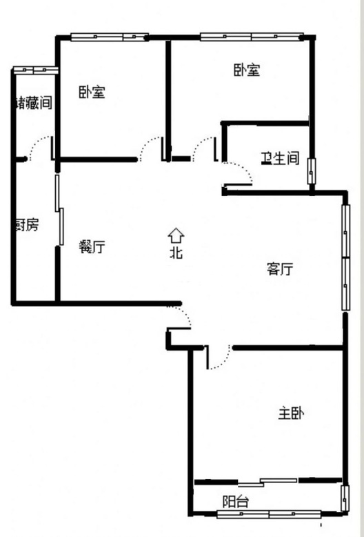 天伦湾一期3室2厅1卫户型图