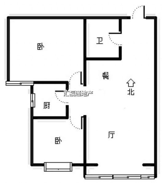 天保青花府2室2厅1卫户型图