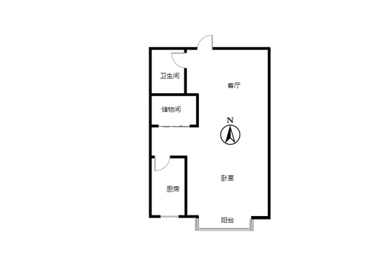 汇元和顺1室1厅1卫户型图