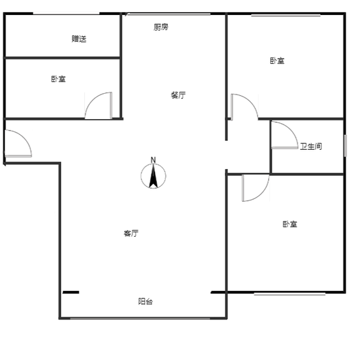 天保凌云城3室2厅1卫户型图