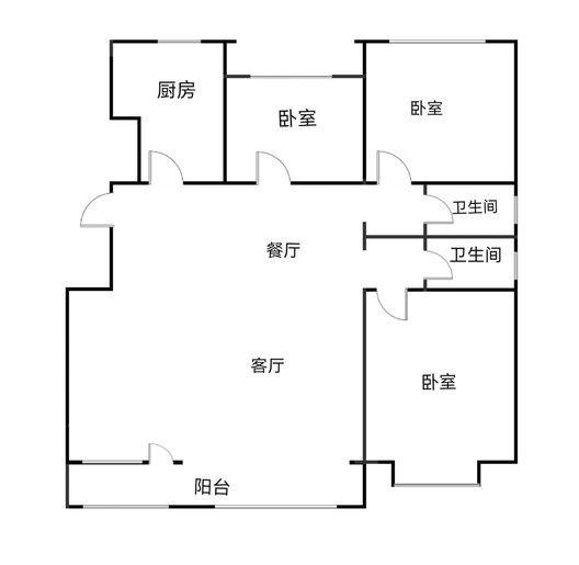 中冶未来城3室2厅2卫户型图