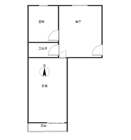 三五四三社区居民委员会1室1厅1卫户型图