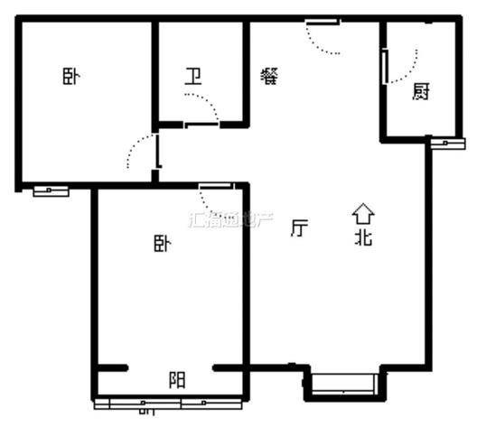 水岸花城2室2厅1卫户型图
