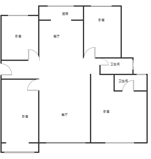 新加坡花园4室2厅2卫户型图