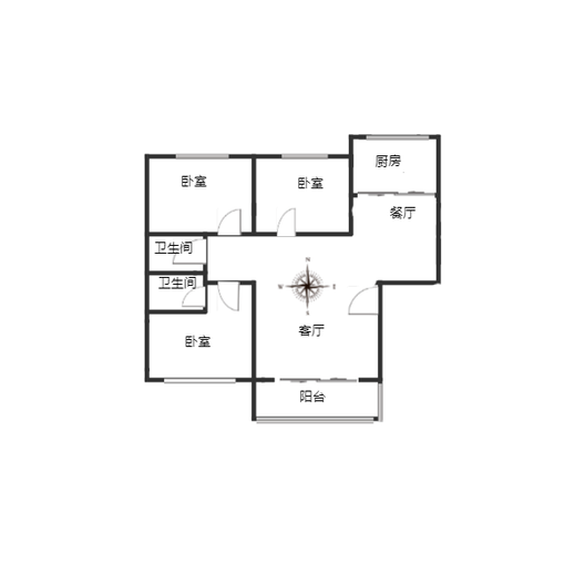 燕赵花园3室2厅2卫户型图