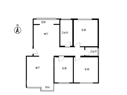 仙颐园小区3室2厅2卫户型图