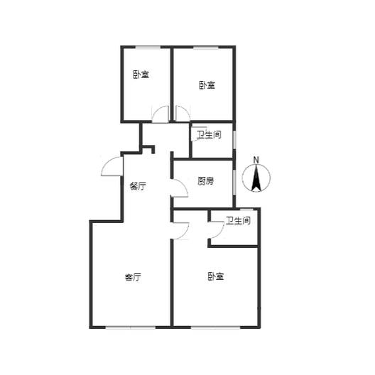 华远和府一期3室2厅2卫户型图