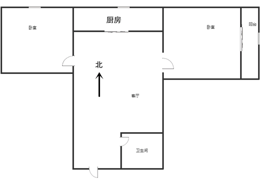 公园壹号2室1厅1卫户型图