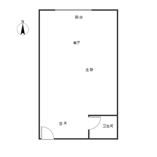 万科城际之光1室1厅1卫户型图