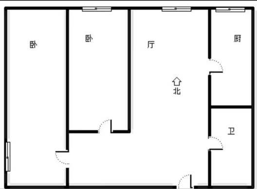 名流家和2室1厅1卫户型图