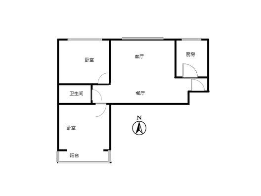 宏远景园2室2厅1卫户型图