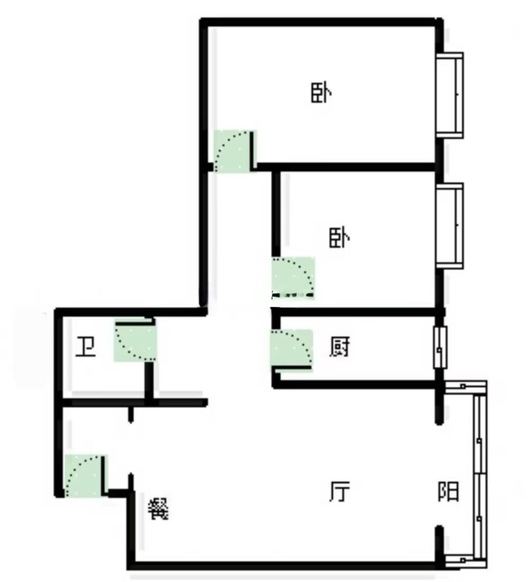 新府百合2室1厅1卫户型图