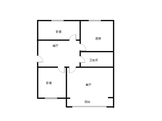 三五四三社区居民委员会1室1厅1卫户型图