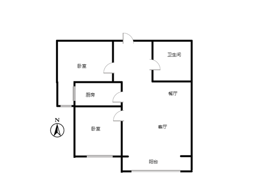 香邑溪谷一期2室2厅1卫户型图