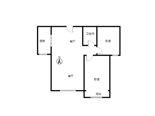 惠友钻石广场2室2厅1卫户型图
