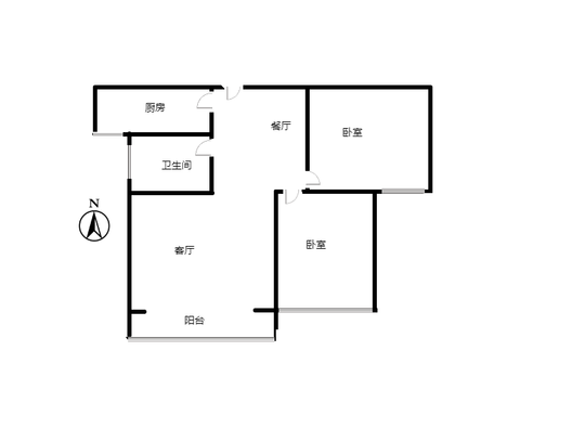 天保凌云城2室1厅1卫户型图