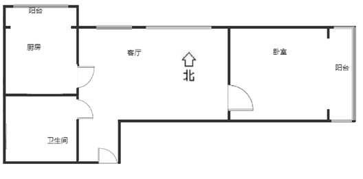 紫竹园1室1厅1卫户型图