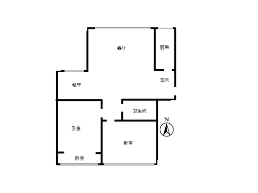 紫竹园2室2厅1卫户型图
