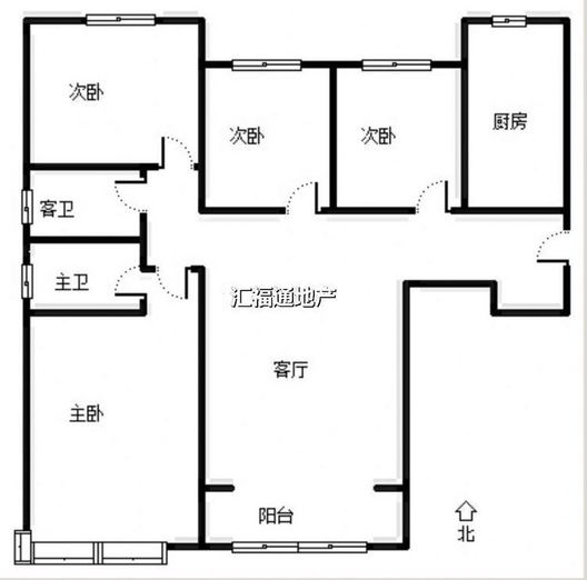 鸿坤理想湾4室2厅2卫户型图