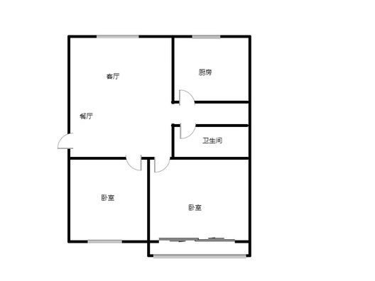 金地小区2室2厅1卫户型图