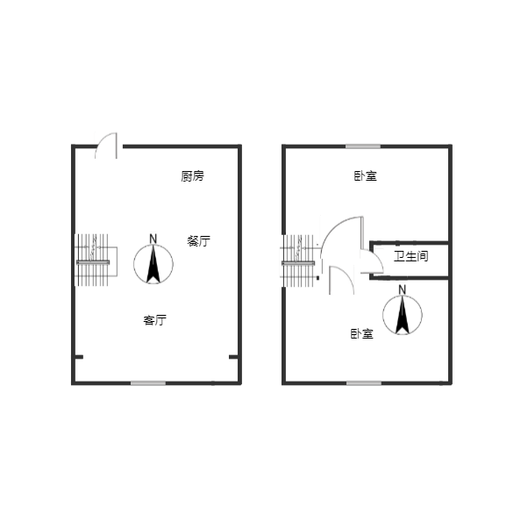 鹏渤印象城·牛津花园2室2厅1卫户型图