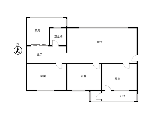 槐林新村3室2厅1卫户型图