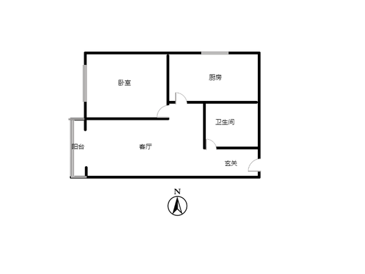 怡安馨居1室1厅1卫户型图