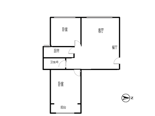 北新家园（锦绣范阳）2室2厅1卫户型图
