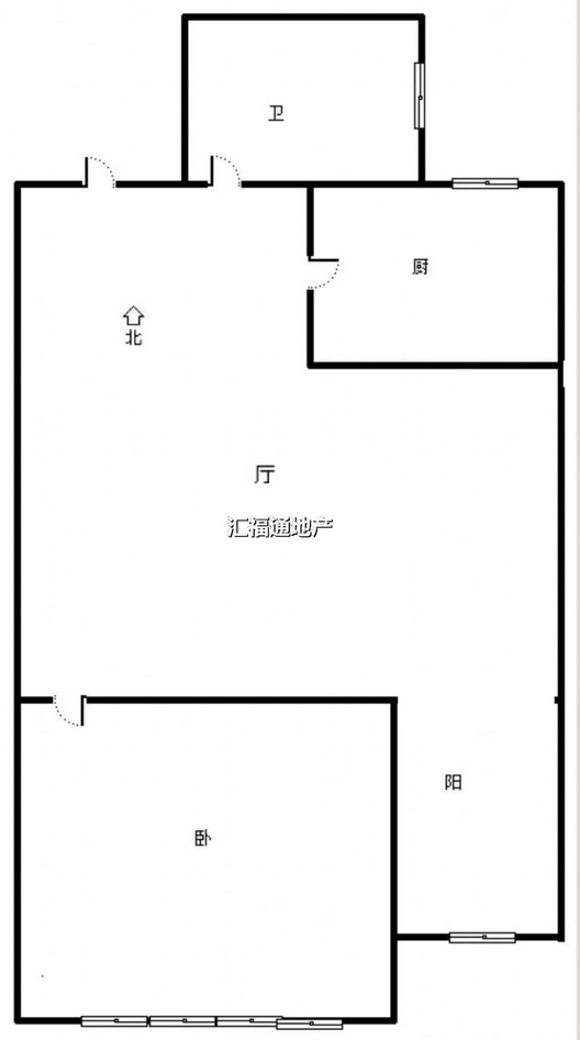新加坡花园1室1厅1卫户型图