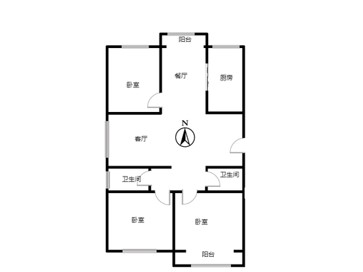 技校家园3室2厅2卫户型图