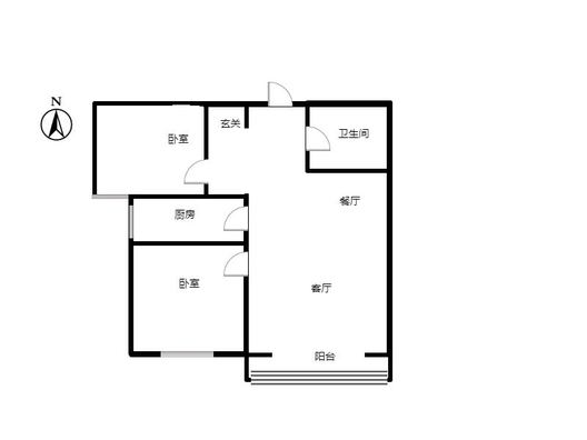 香邑溪谷上园2室2厅1卫户型图