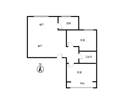 名流一品2室2厅1卫户型图