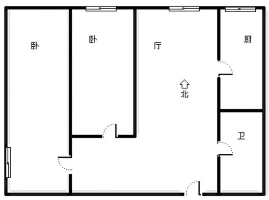 名流家和2室1厅1卫户型图