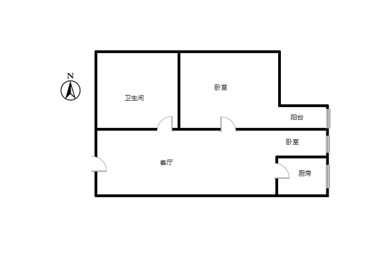 弘德缘（豪门庄园三期）2室1厅1卫户型图
