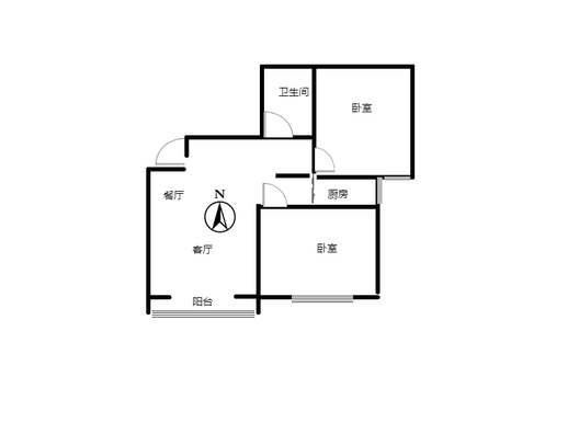惠友荷园2室2厅1卫户型图