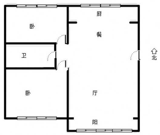 幸福小区2室2厅1卫户型图