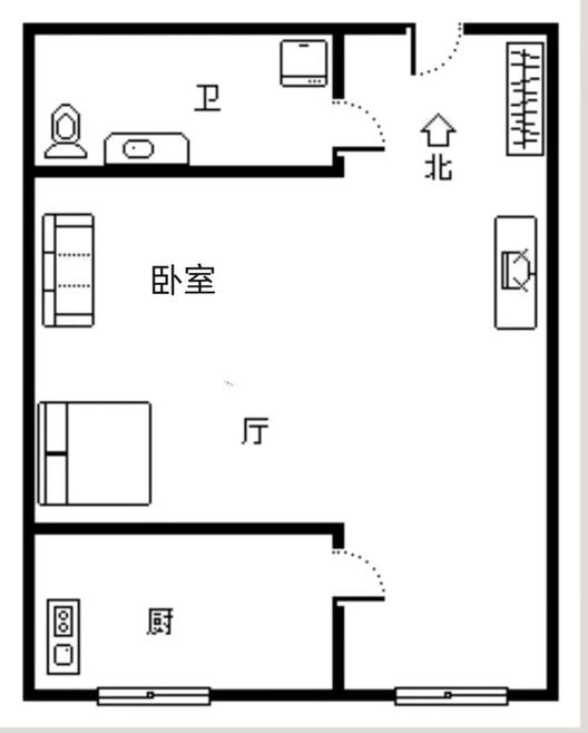 名流美域1室1厅1卫户型图