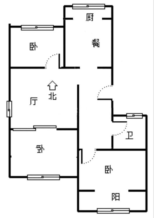 市值小区（文昌祠社区）3室1厅1卫户型图