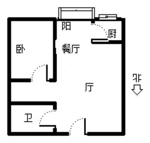 名流枫景五期1室2厅1卫户型图