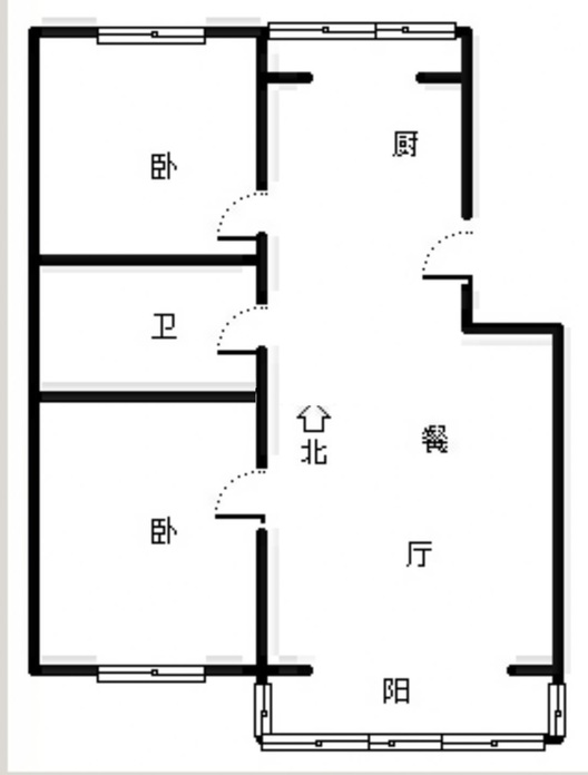 水岸花城2室2厅1卫户型图