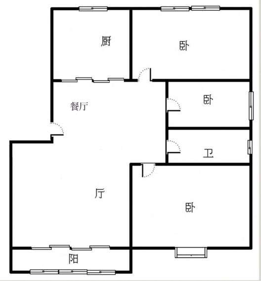 天龙小区（二期）3室2厅1卫户型图