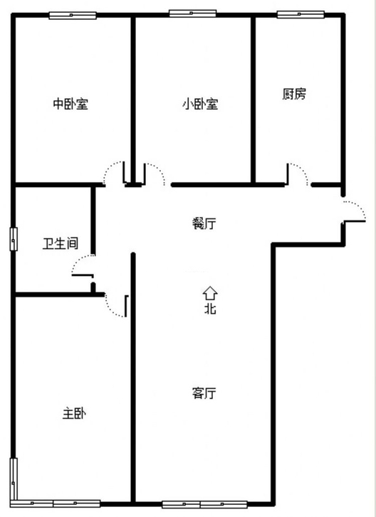 三利中和城二期东区(C区）3室2厅1卫户型图