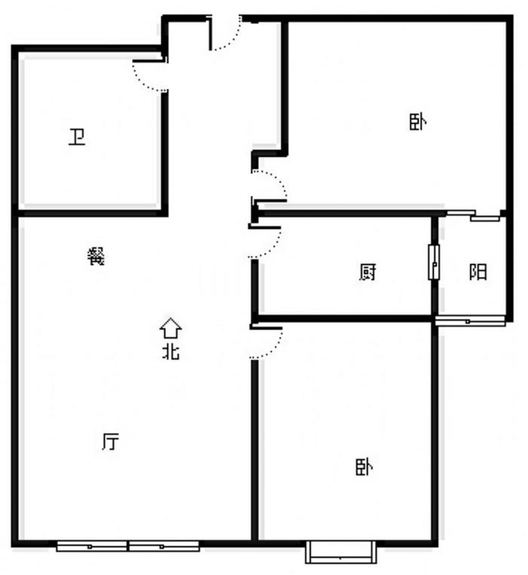 翡翠滨江2室2厅1卫户型图