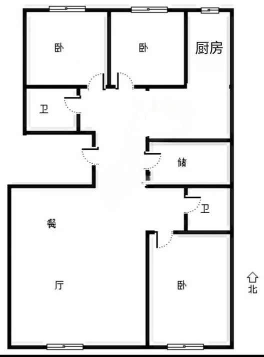 富力花园3室2厅2卫户型图