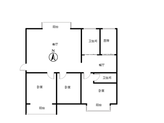 金兴花园3室2厅2卫户型图